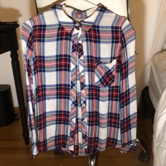 Pink Rose Tops - soft button up flannel